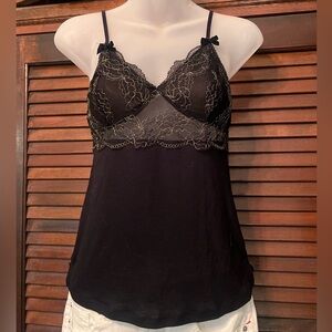 Aerie black and gold lace cami tank